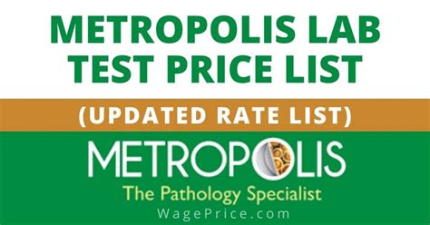 metropolis lab test package|cost of metropolis lab test.